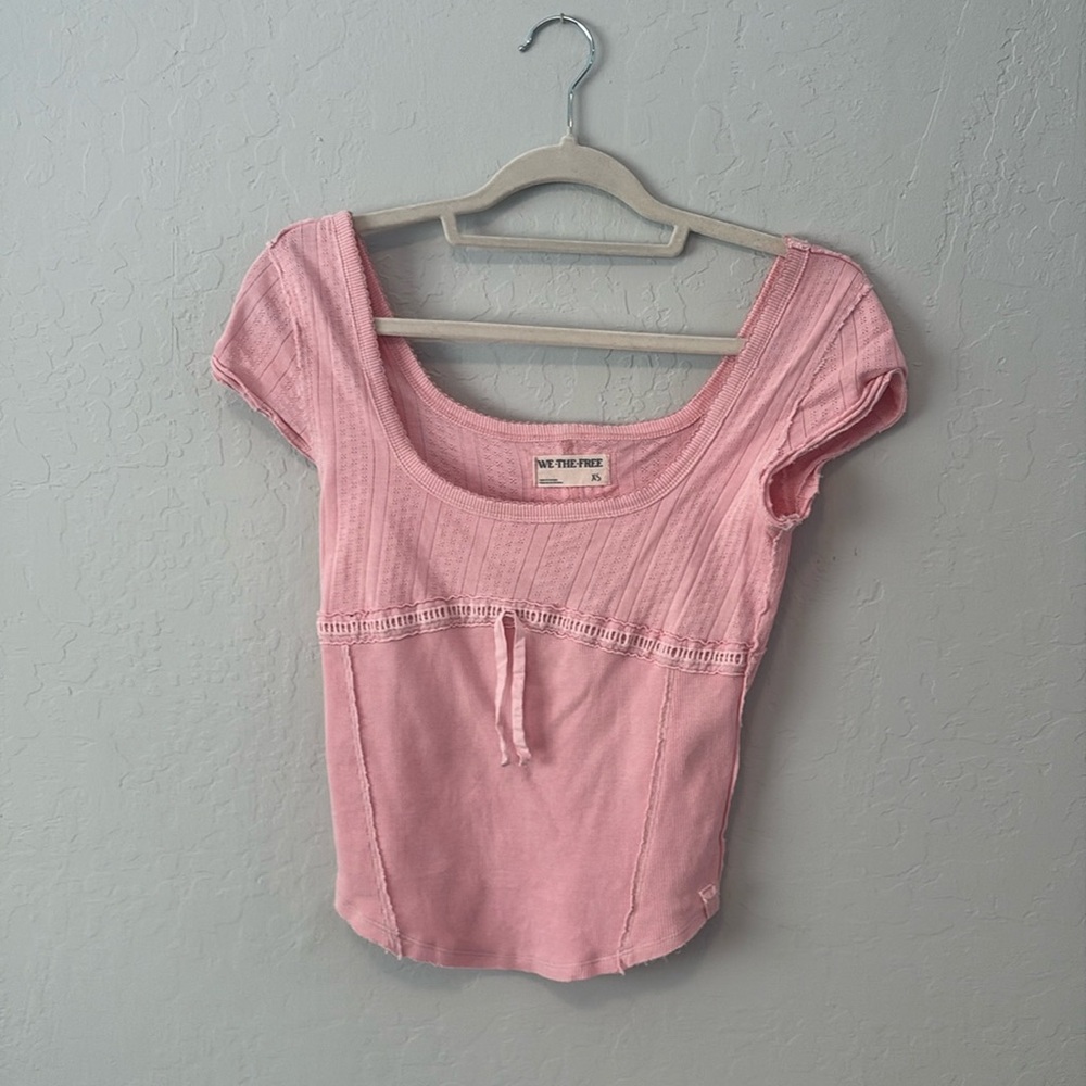 Pink free people top